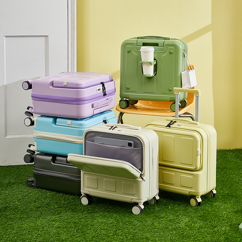Multi-functional front open cover luggage female cute password box 18-inch small lightweight business boarding box male 20