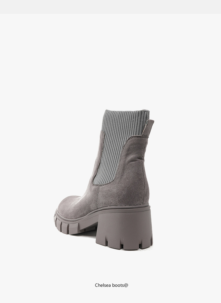 Jesenski in zimski novi nogavični škornji, tujetrni škornji, ženski škornji iz leta 2024 z debelo peto in debelim dnom, ženski gležnjarji velike velikosti za ženske_voghion.com