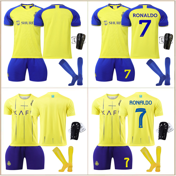 Riyadh victory football uniform suit adult children male outdoor fitness sports C Luo Jersey quick-drying female wholesale