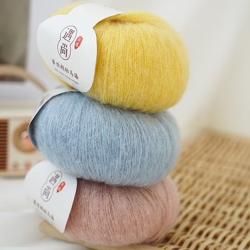 Mohair thread mulberry silk mohair wool South African young mohair hand-woven sweater scarf thread wholesale