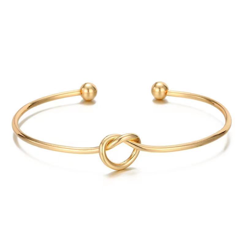 European and American simple open knotted love bracelet South Korea jewelry fashion women's bracelet C- type adjustable non-color changing