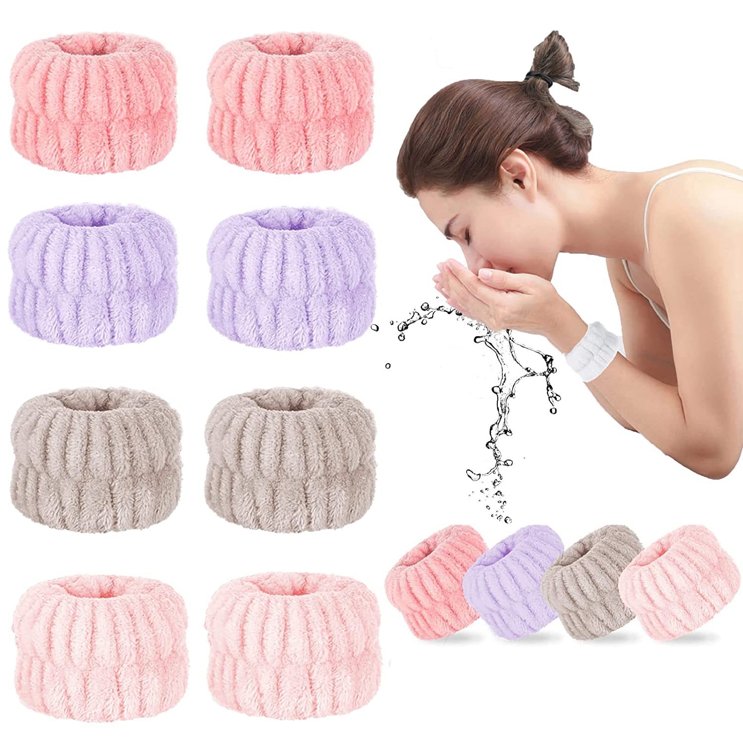 Face washing wrist strap European and American Amazon cross-border flannel sports bracelet band hair band hand washing waterproof wrist protection