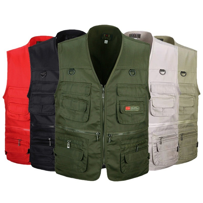 Sanyou manufacturers multi-pocket outdoor vest men's large size vest fishing leisure vest tooling waistcoat wholesale