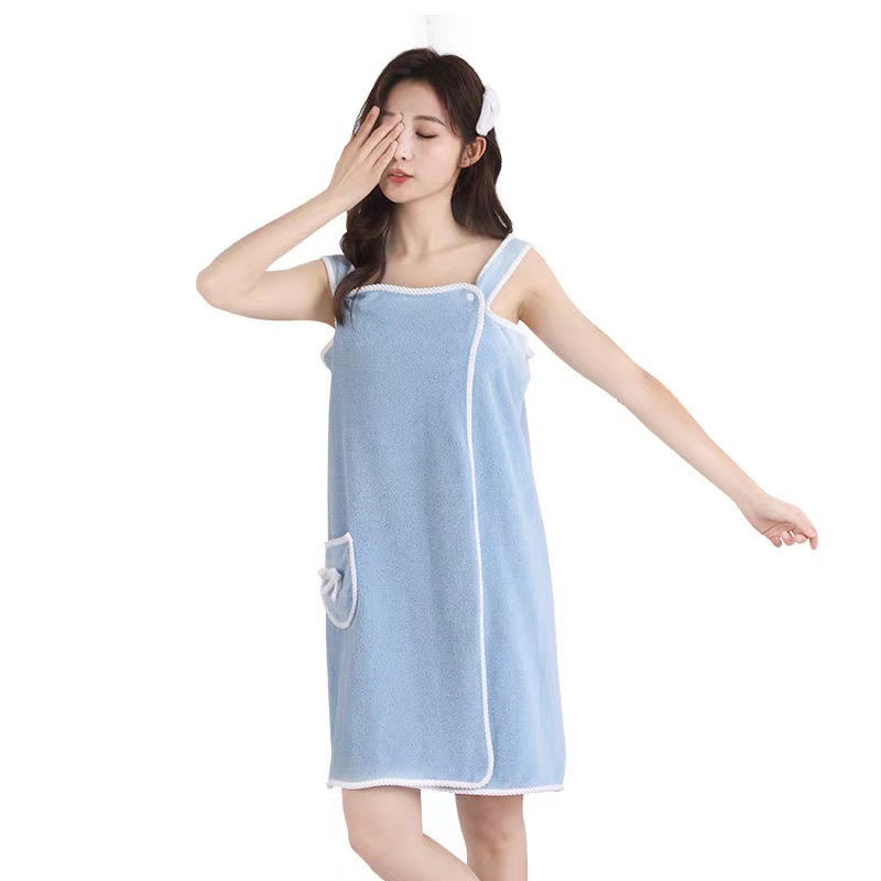 free size Wearable Bath Towel Female Adult Strapless Sling Bath Skirt Soft Absorbent Bath Special Coral Fleece Bath Towel Wholesale
