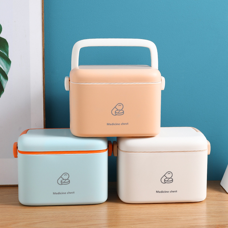 Medicine Box Household Large Capacity Family Standing Medical First Aid Kit Full Set of Home Visit with Medicine Storage Box Emergency Box