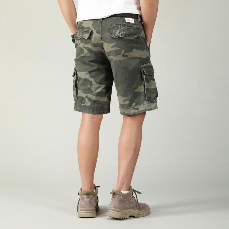 New summer casual shorts cotton loose camouflage overalls trendy men's youth straight men's pants manufacturers wholesale