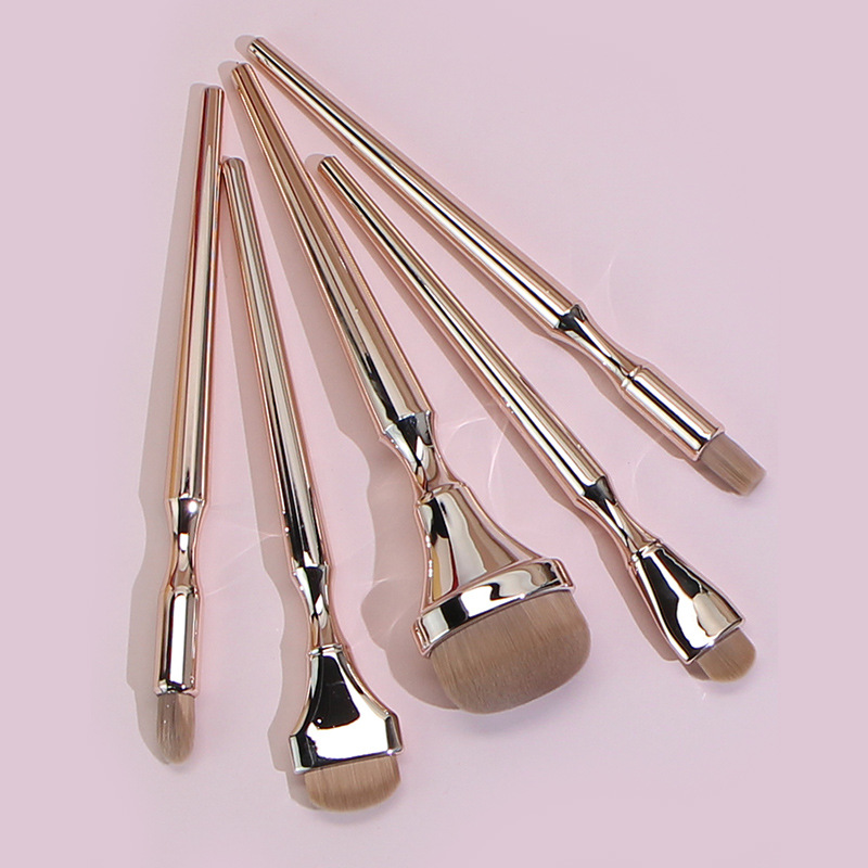 9pcs Drunk Gold Cosmetic Brush suit Toothbrush Cosmetic Brush Full Set of Loose Powder Blush _voghion.com