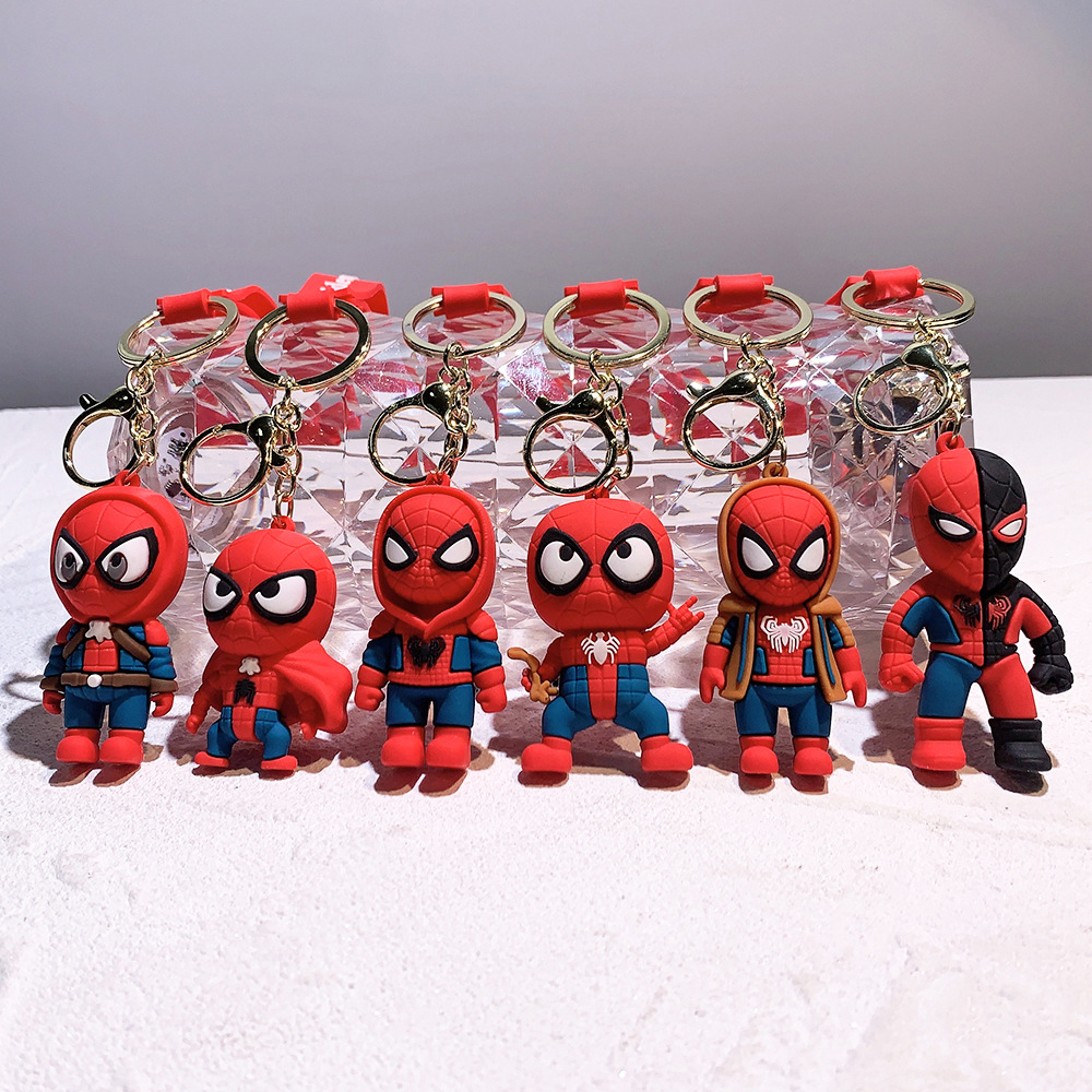 Creative cross-dressing Spider-Man doll Keychain Car chain school bag accessories couples a pair of small gifts wholesale