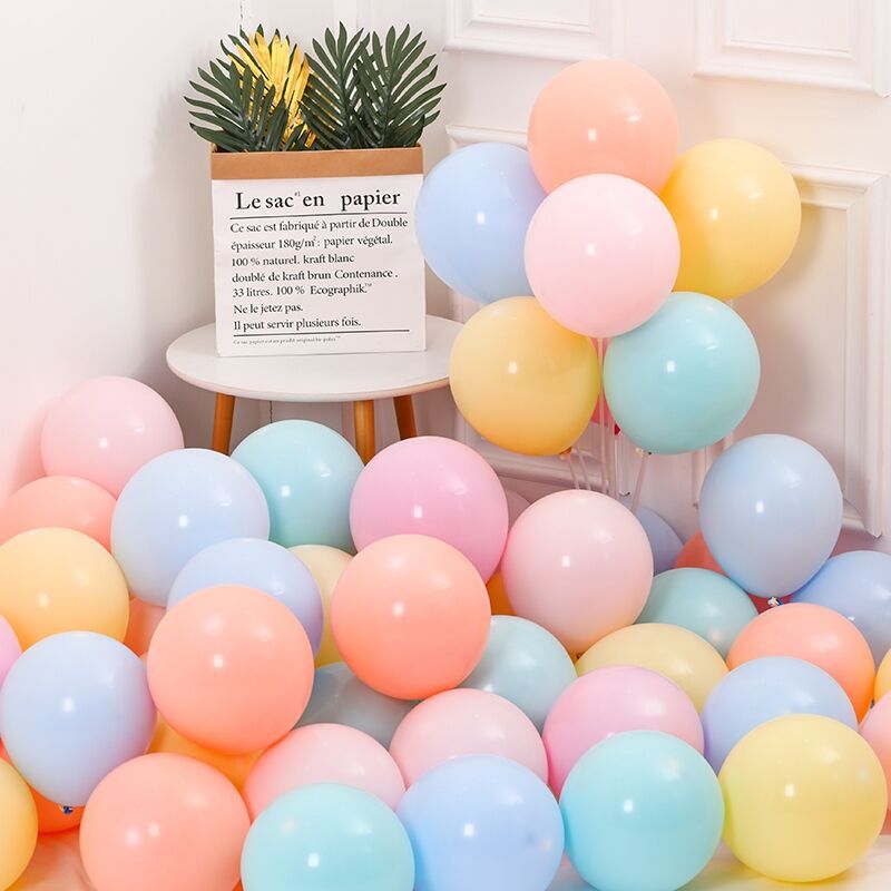 Macaroon Balloon Birthday Party Pink Decoration Internet Celebratory Wedding Decoration Solid Color Arch Round Balloon