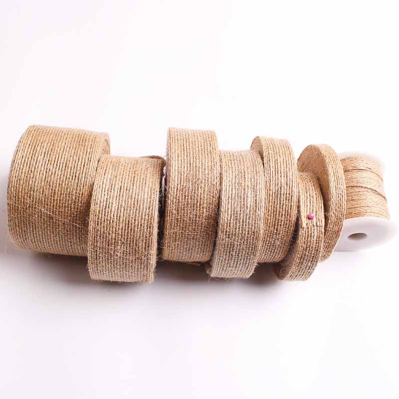 Jute webbing linen fish silk hemp rope woven webbing DIY handmade hemp rope hemp 10 meters a roll