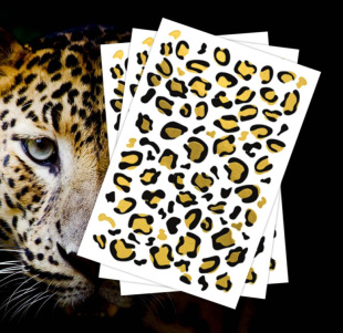 Cross-border quick-hair leopard gilding tattoo stickers European and American metal re-wind Party Party water transfer stickers tattoo
