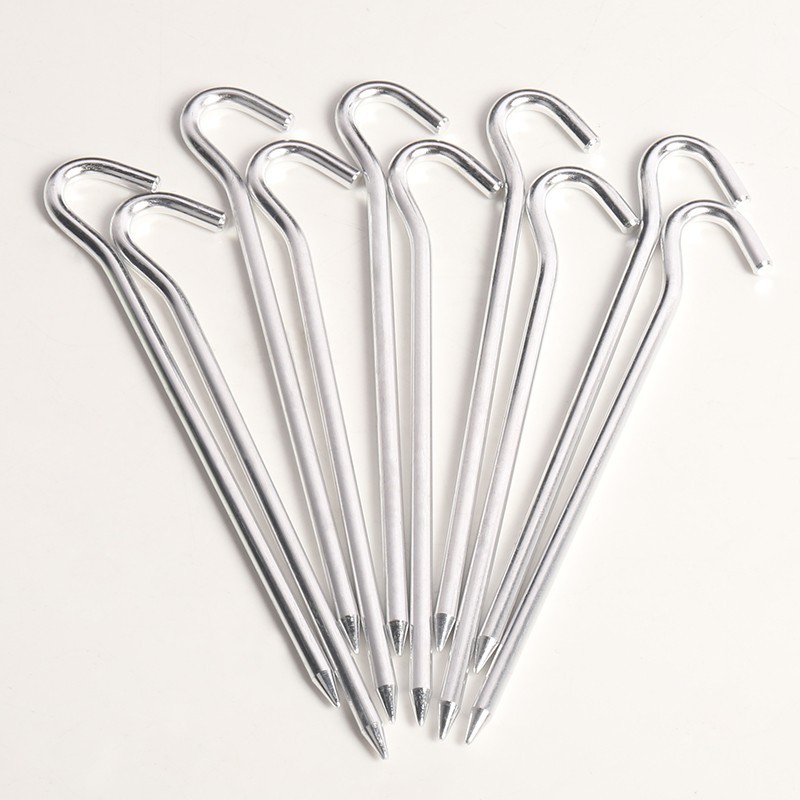 Camping tent ground nail outdoor canopy accessories aluminum alloy ground nail ultra light question mark ground nail wind rope fixed camp nail