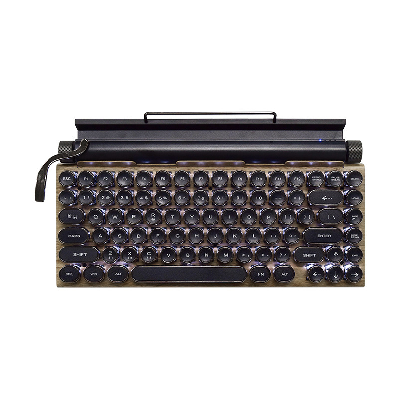 Cross-border Source Punk Retro Mechanical Keyboard E-sports Game Internet Cafe Wired Wireless Bluetooth Green Axis Mechanical Keyboard