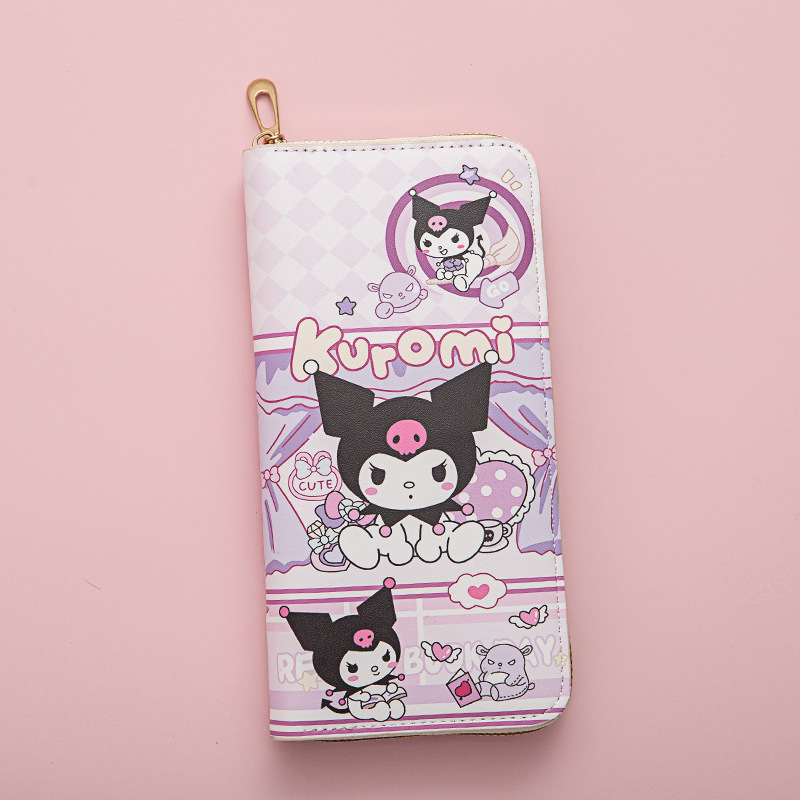 Long Wallet Female Student Cartoon Fresh New Style Large Capacity Mobile Phone Wallet Zipper Card Holder Clutch Storage Bag