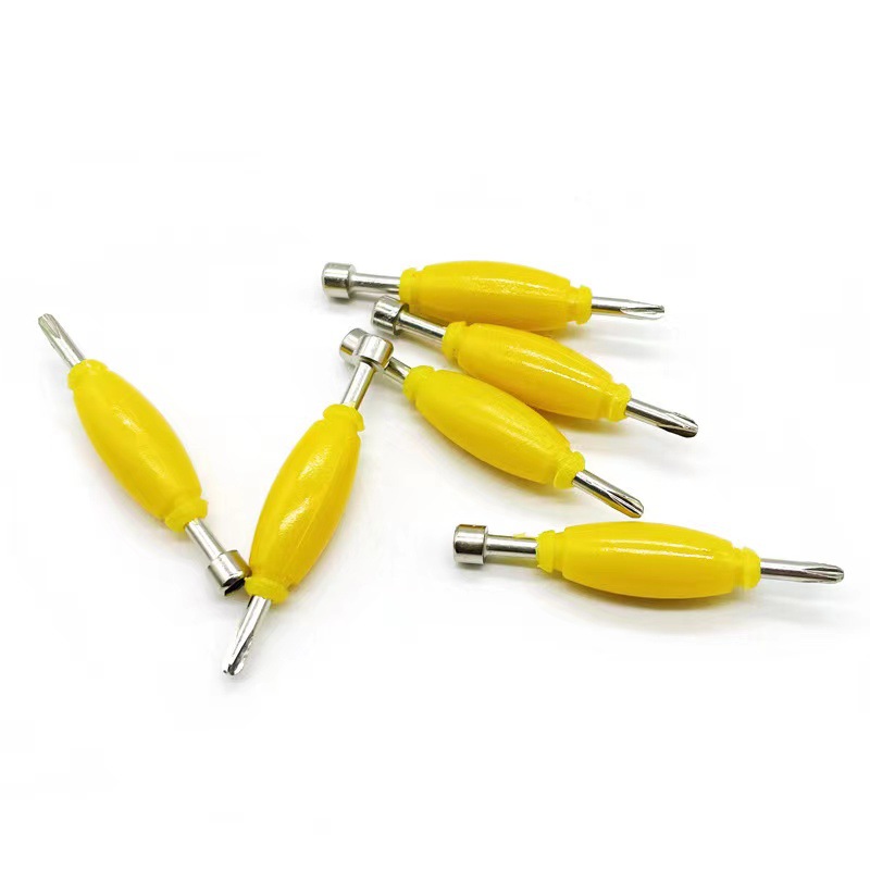 Finger Skateboard Screwdriver Multi-function Finger Skateboard Yellow Hexagon Mini Dual-purpose Double Head Screwdriver Cross