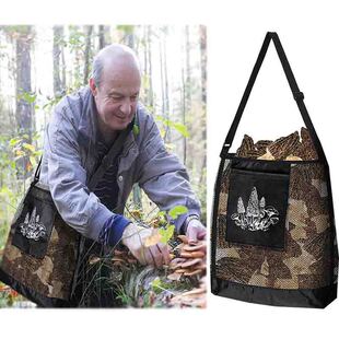 SOURCE manufacturer mushroom picking bag foraging bag Black Harvest Collection picking bag crossbody mesh mushroom storage bag