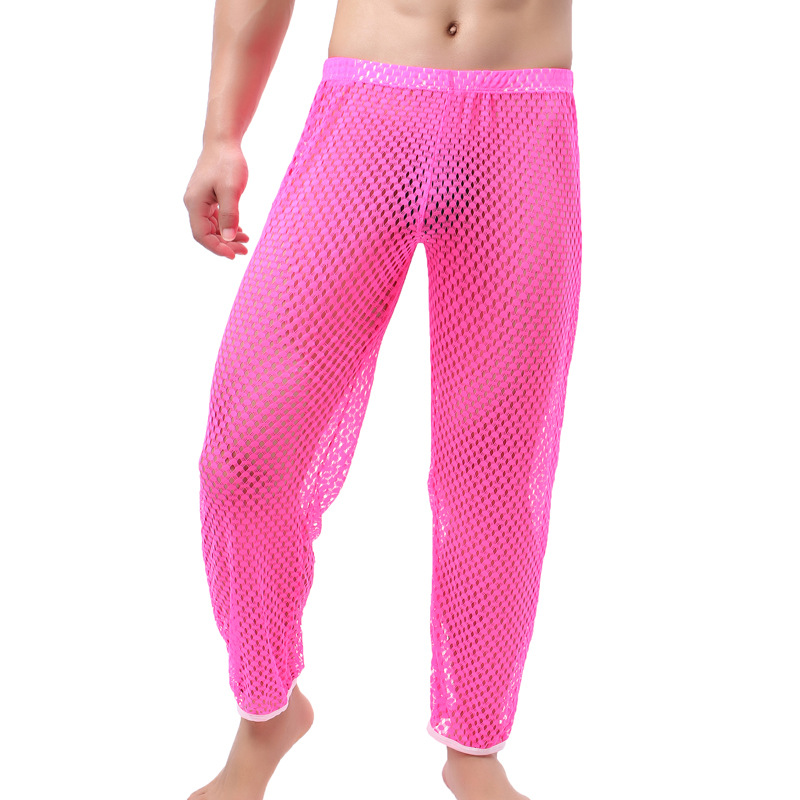 WOXUAN Mesh Pants Men's Mesh Pants Breathable Sexy Transparent Pants