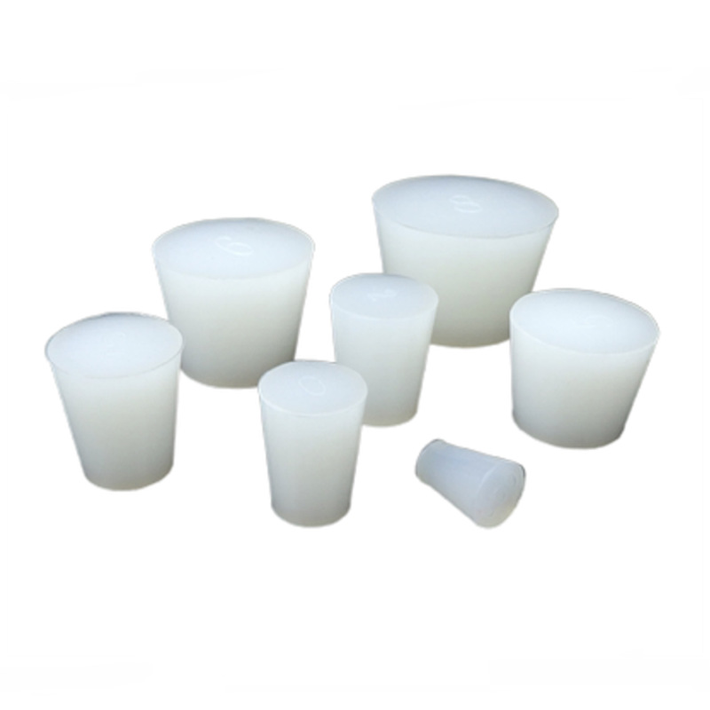 Tapered test tube stopper glass burner stopper silicone stopper plug sealing stopper with single and double holes transparent solid silicone stopper