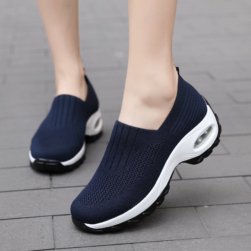 New Women's Shoes Summer Breathable Shoes for Moms Lazy Slip-on Shoes Foreign Trade Fashion Large Size Casual Sneakers