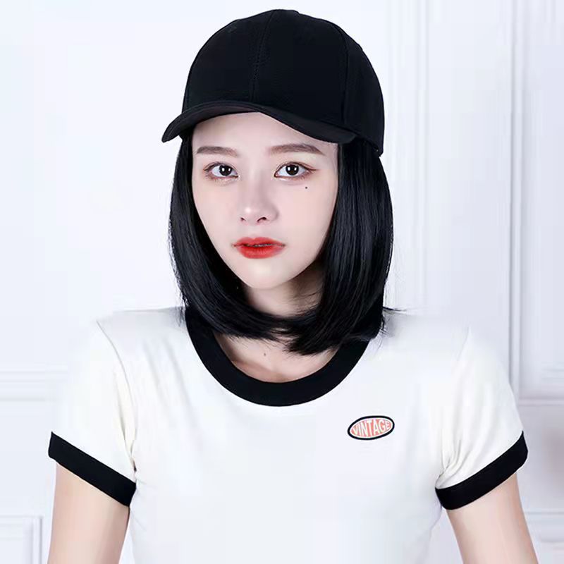 One-piece wig cap peaked cap wave headband hat wig bobo head European and American Foreign trade manufacturer in stock
