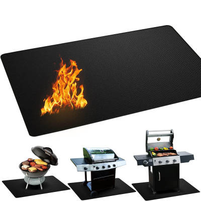 BBQ Grill Mat Outdoor Deck Terrace Protection Mat Flame Retardant High Temperature Resistant Fire Pit Fire Mat Barbecue Grill Mat