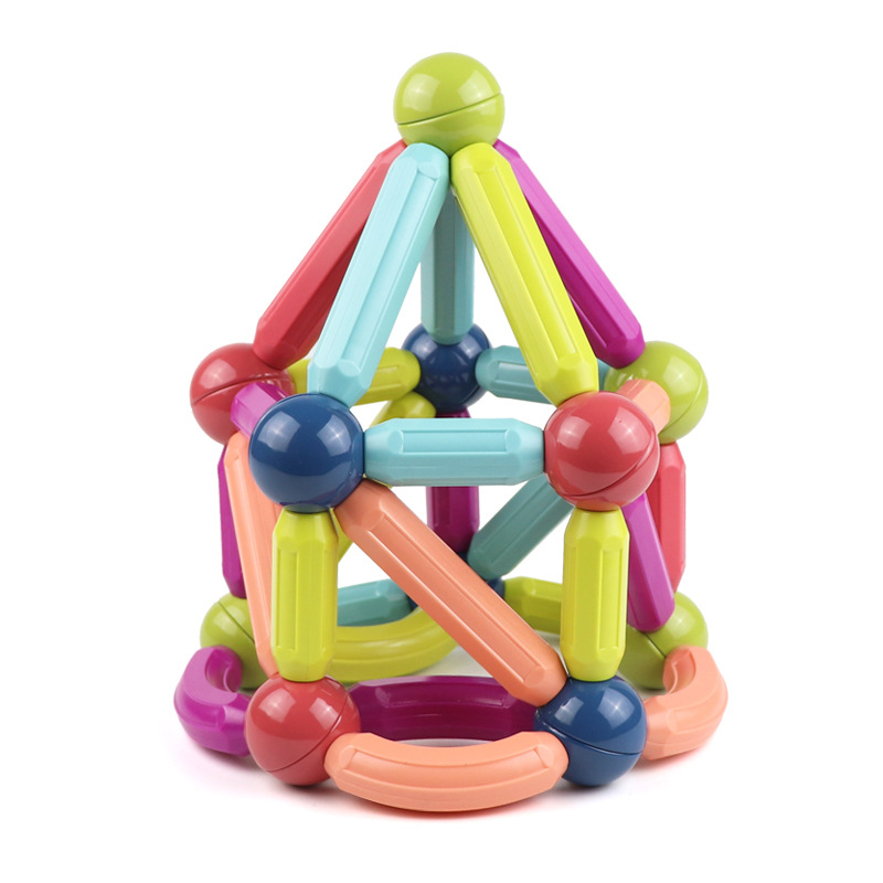 Cross-border Free Shipping Magnetic Bar Children's Large Particle Building Blocks Assembled Magnetic Building Blocks for Boys 4 Girls 5 Chenghai Toys