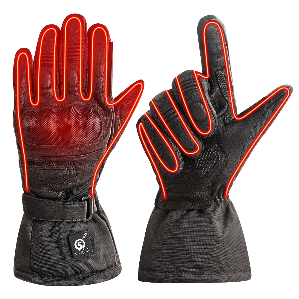 Electric heating gloves electric motorcycle fleece-lined men and women warm thickened cold-proof riding windproof heating rechargeable