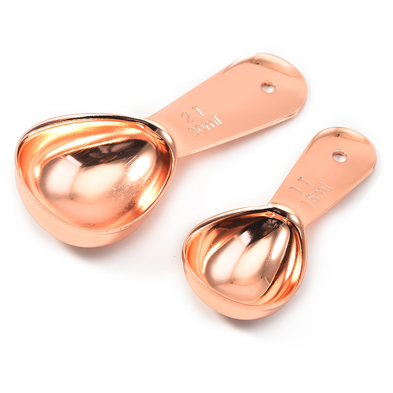 Factory wholesale rose gold coffee spoon 304 stainless steel spoon with scale measuring spoon milk powder spoon seasoning spoon measuring spoon