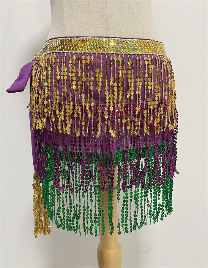 Yung Da Jiayi belly dance chain India Bohemian performance dress skirt sequins fringed waist chain wholesale