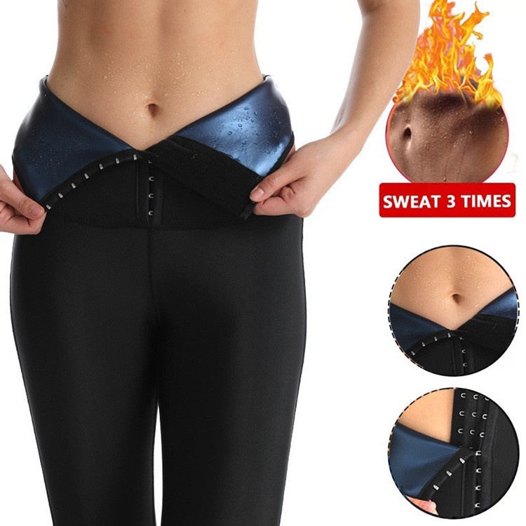 Europe and the United States Hot Selling Sliding Pants Women's High Waist Coated Sports Fitness Shorts Europe and the United States Breasted Abdominal Sweat Pants Waist