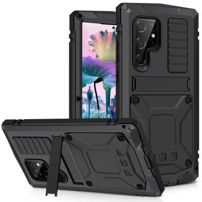 R-JUST Three-proof Shell for Apple 15ProMax Invisible Bracket Mobile Phone Case Outdoor Samsung S23 Waterproof Case