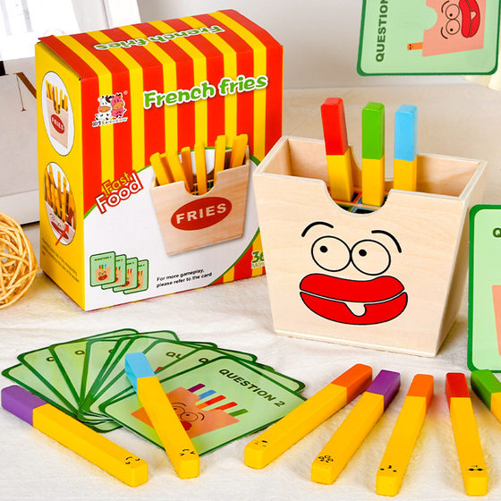 Children's Artificial Wooden Hamburger Fries Sandwich Family Barrel Set Column Matching Building Blocks Che Che Che Play House Toy