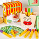 Children's Artificial Wooden Hamburger Fries Sandwich Family Barrel Set Column Matching Building Blocks Che Che Che Play House Toy