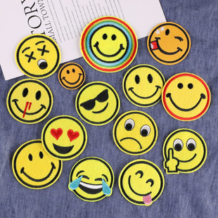 Cute expression bag cloth stickers ironing Patch clothing accessories accessories luggage decoration decals electric embroidery cloth label