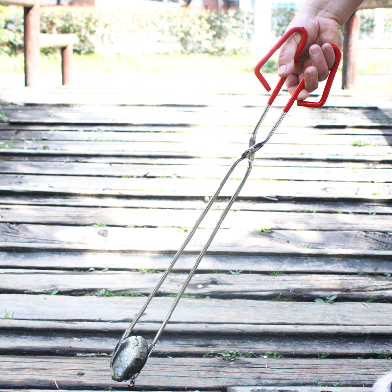 LLength Stainless Steel Garbage Clip Fire Tongs Clip Picker Ticker Sanitation Garbage Tongs Food Clip Carbon Clip
