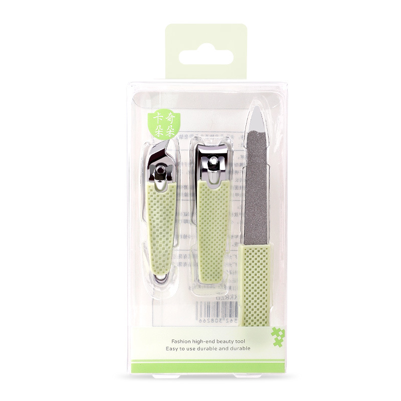 Kachi Duoduo Nail Clipper suit Silicone Handle Non-slip Nail Clipper Stainless Steel Flat Mouth Oblique Nail Clipper KK826