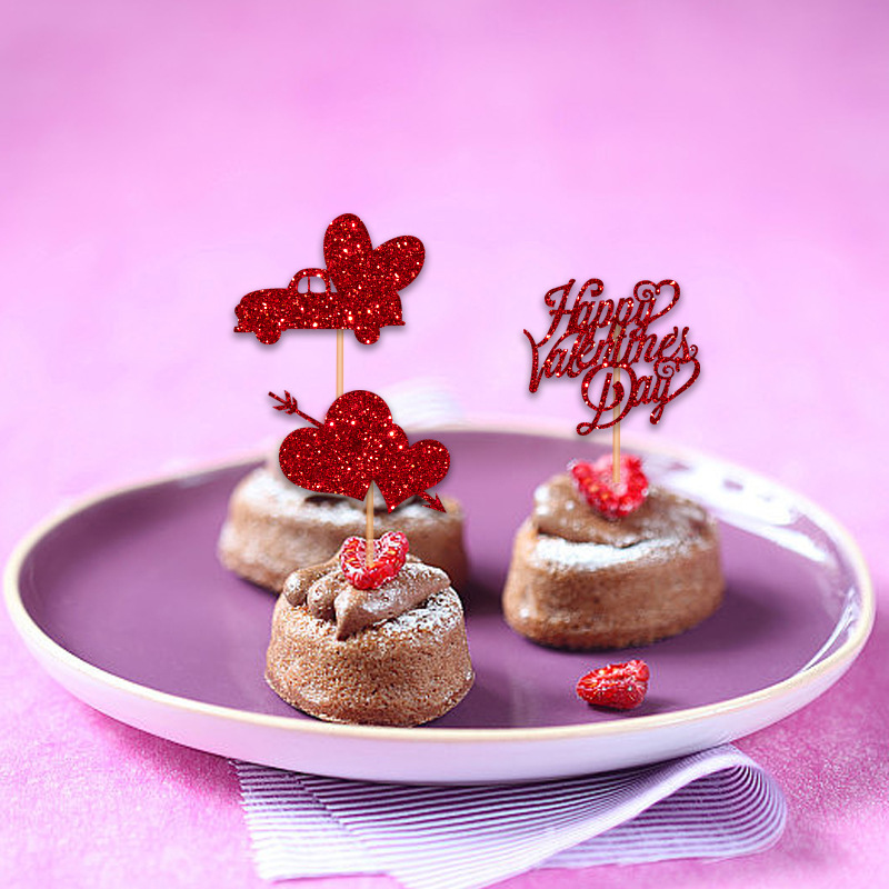 Birthday cake paper cup card decoration decoration insert dessert decoration Valentine's Day love plug-in finished product wholesale
