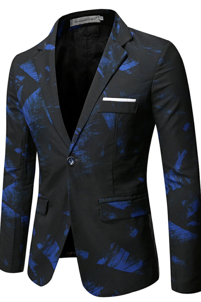 Foreign Trade Leisure Suit Korean Slim-fit Business Professional Dress Printed Suit Jacket 8822-P80