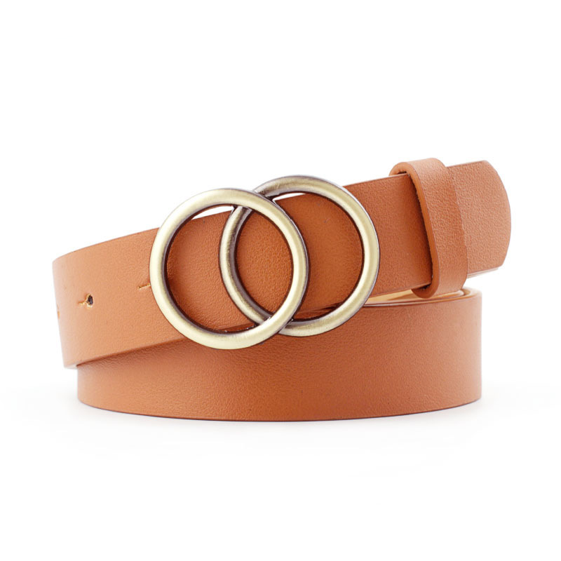 Factory wholesale cross-border explosions ladies double round buckle retro decorative belt simple jeans casual pants belt