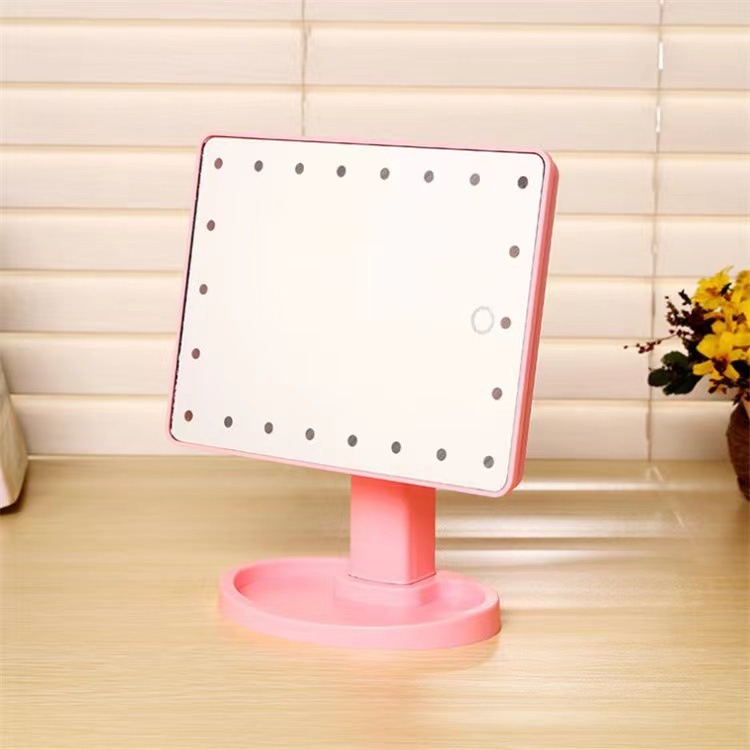 Creative led makeup mirror 16 lights 22 lights large desktop dressing mirror usb rechargeable light Beauty Mirror factory makeup