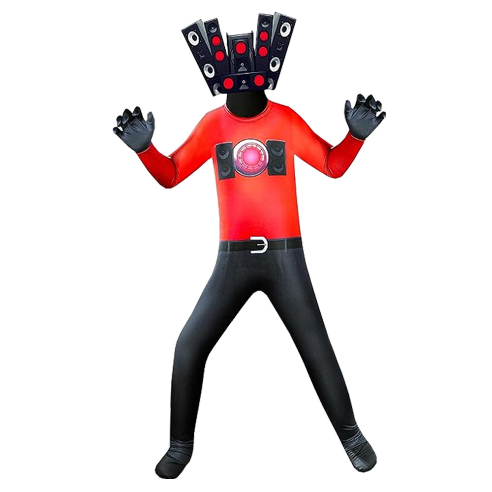 Halloween cos horror game TV man toilet man one-piece tights cosplay jumpsuit monitor man