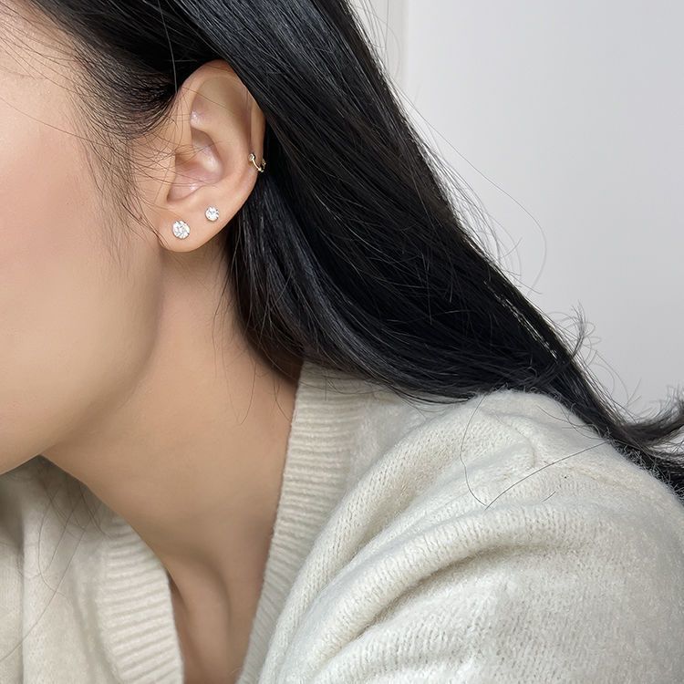 Ear Stud Women's Ear Holes Simple Small Ear Bone Stud ins High Beauty Value Earrings Ear Jewelry Sleep Free