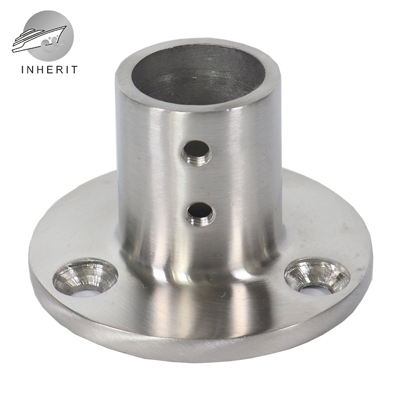 90 degree round pipe seat 22/25mm thick stainless steel 316 pipe seat flange base embedded deck pipe seat