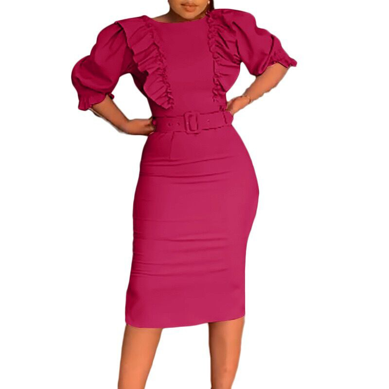 D097 Amazon independent station cross-border women's clothing New elegant slim office plus size Africa Europe and America dress