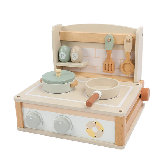 Children's cooking wooden small kitchen toy mini simulation children's simulation play house set wooden desktop kitchen