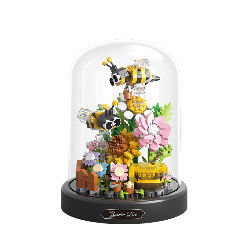 Butterfly bee flower miniature small particle building blocks assembled educational toys decoration girls send gifts supermarket wholesale
