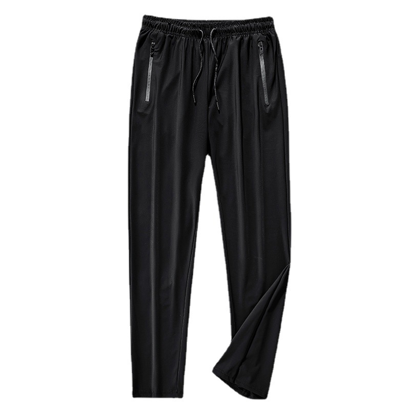 Ice Silk Pants Men's Summer Thin Men's Casual Pants Breathable Leg Loose High Elastic Quick-drying Youth Sports Pants