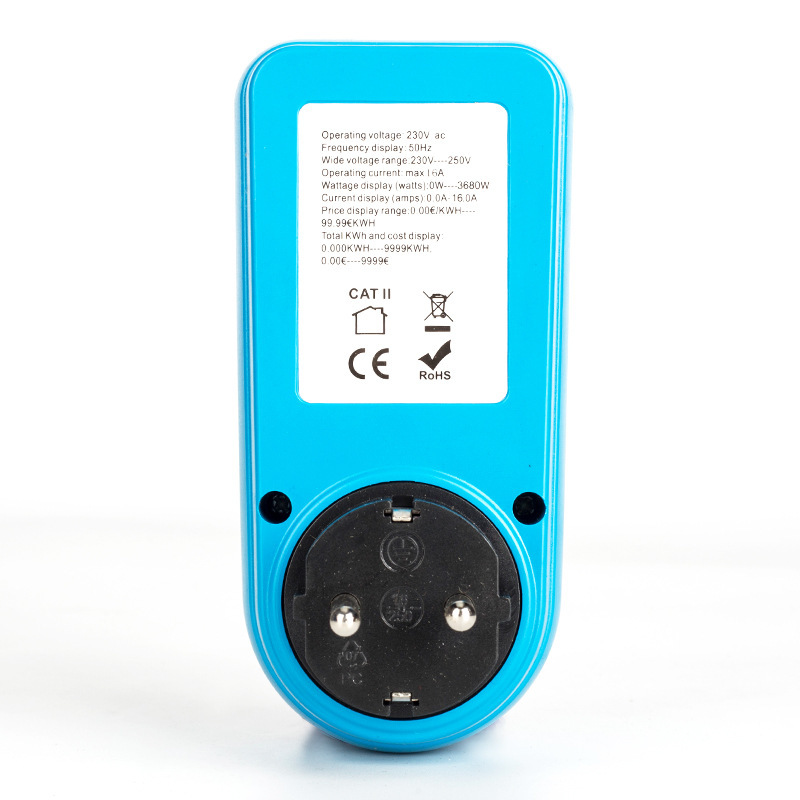 Backlit Power Metering and Billing Socket Voltage and Current Power Meter Multifunctional Household Appliance Monitoring and Billing Meter
