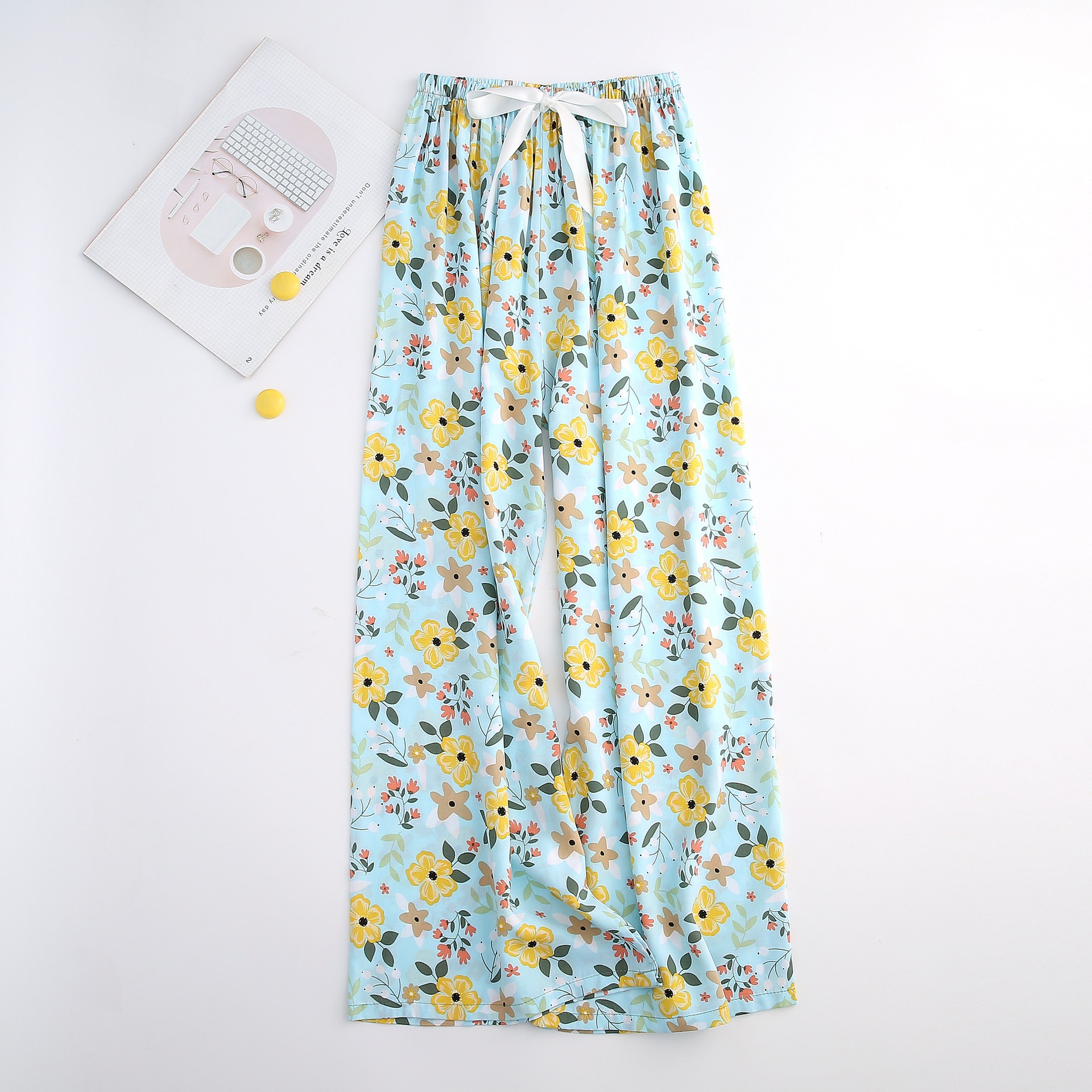 Pyjamahose aus Baumwolle und Seide für Damen, weite Hosen, Außenhandel, Sommer, neue große Größe, lockere Oberbekleidung für Schwangere_voghion.com