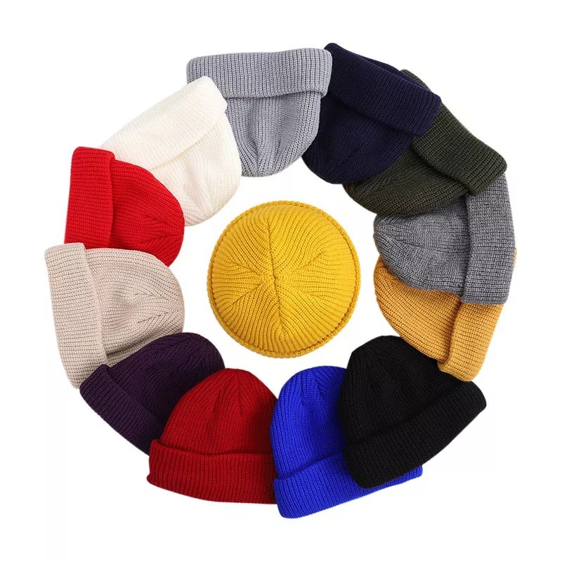 Autumn and Winter new Korean style melon hat men's and women's hip hop knitted warm wool hat student fashion flanging Yupi cold hat